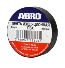 Изолента черн. 19мм*18,2м ABRO 91220