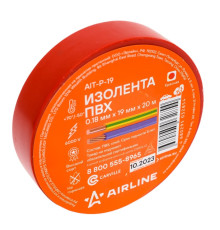 Изолента ПВХ красная 19мм х 20м AIRLINE AITP19