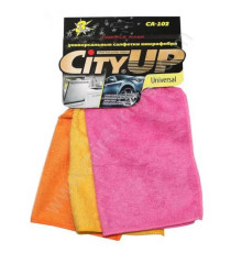 Салфетка City Up микрофибра  универсальная 30 х 30 см 3 шт. CA-102					