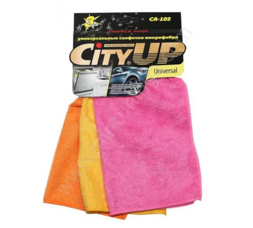 Салфетка City Up микрофибра  универсальная 30 х 30 см 3 шт. CA-102					