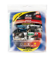 Салфетка AVS микрофибра 25*25 6 шт  MFN-6122 А78286S