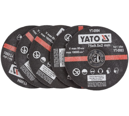 Круг отрезной  75*9,5*2мм 5шт. YATO YT-0994