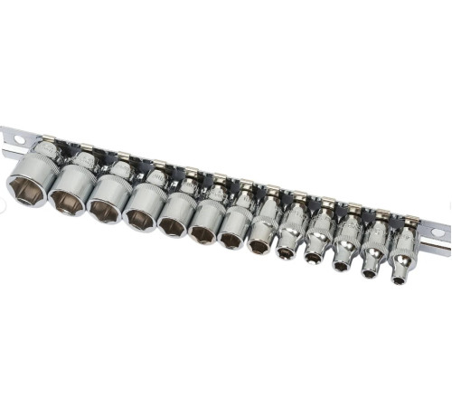 Набор головок 6гр. 1/4" 4.5-14 мм. 13 пр. на планке Ombra 914013