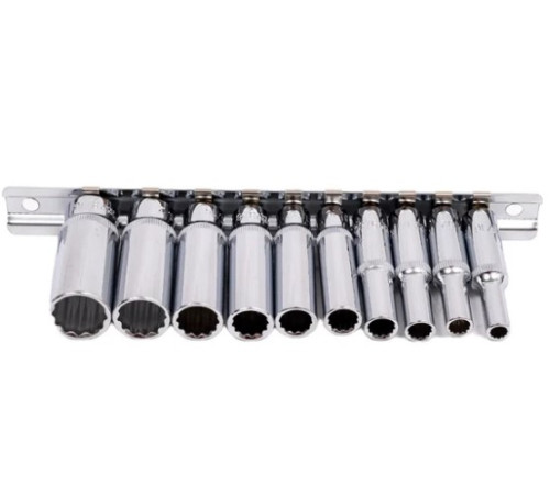 Набор головок дюймовых глубоких 1/4" 3/16"-9/16" 10 пр. Ombra 914910