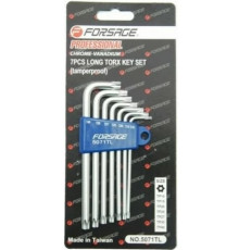 Ключи Г-образные TORX с отверстием 7пр. Т10H-Т40H FORSAGE F-5071T