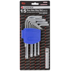 Ключи Г-образные TORX 15пр. Т6-Т60  FORSAGE F-5151