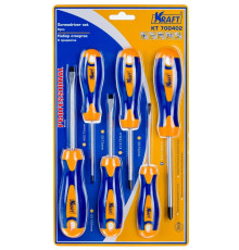 Отвертки набор 6пр. магн/двухкомпонентн рукоятки KRAFT КТ700402