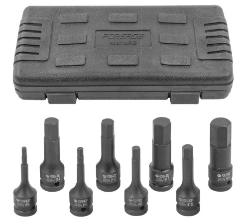 Набор головок-бит ударных HEX H5-19 1/2" 8пр Forsage 4087МРВ