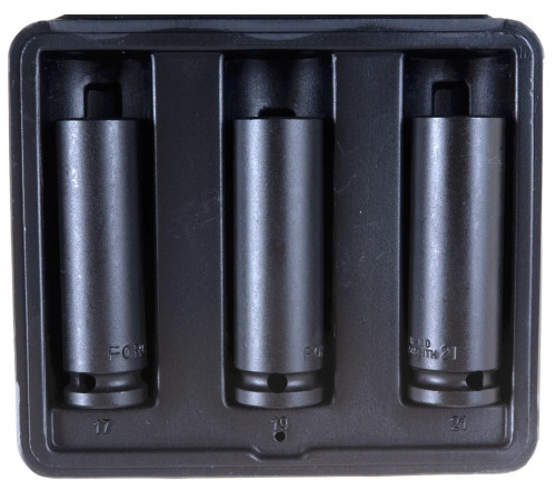 Набор тонкостенных ударных головок, 1/2", 3 шт. 17,19,21 FORCE F4032TH