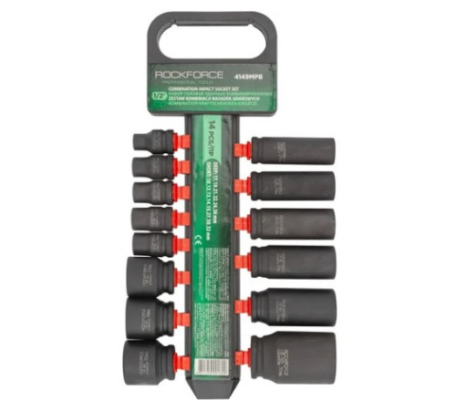 Набор головок ударных 6гр.14пр. 1/2" короткие 10-32 глубокие 17-36 RF-4149МРВ