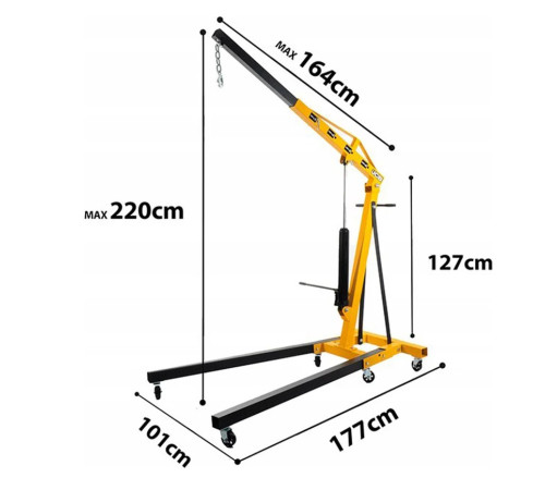 Кран подкатной гидравлический складной 2Т JCB T32002