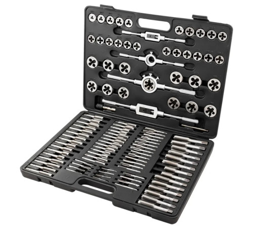 Набор метчиков и плашек МЕТРИЧЕСКИЙ 110пр. ROCKFORCE RF-B110-1