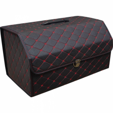 Кофр органайзер в багажник М 500мм черный - красная строчка