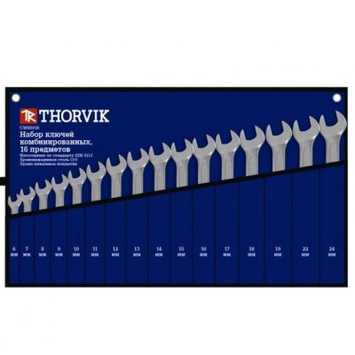 Ключи рожково-накидные 16 пр. 6-24мм. сумка Thorvik CWS0016